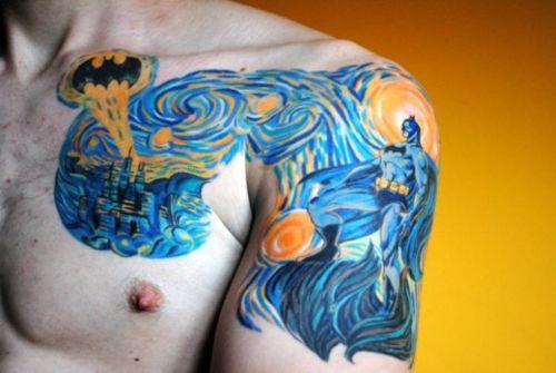 Tatuaje de Batman a lo Van Gogh