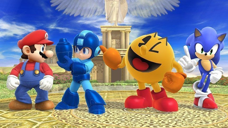 mario__sonic__mega_man_and_pac_man_in_smash_bros__by_mollyketty-d7m8si4