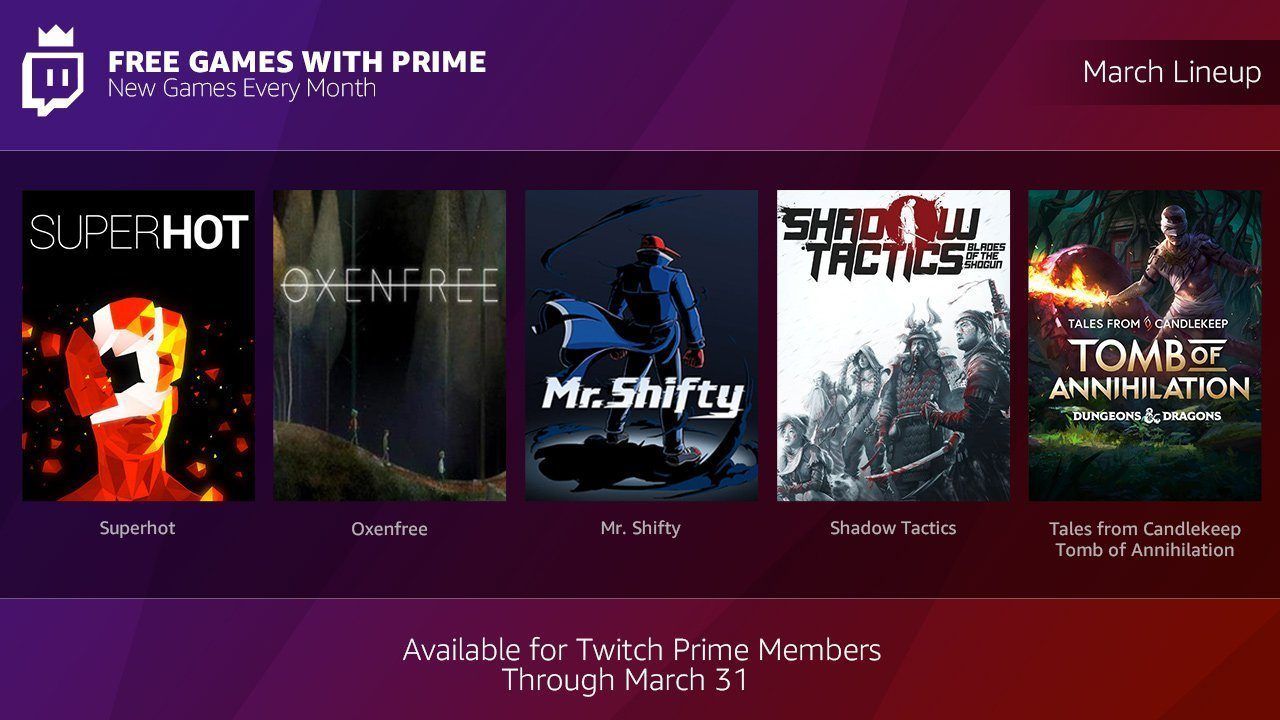 Twitch Prime te llena de juegos gratis mes a mes
